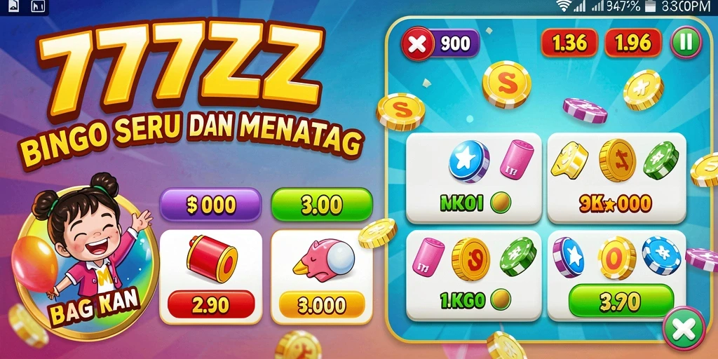 Tampilan gameplay menarik dari permainan Bingo 777ZX.