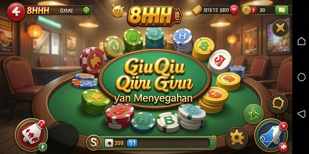 Tampilan gameplay seru dari 8HHH QiuQiu.