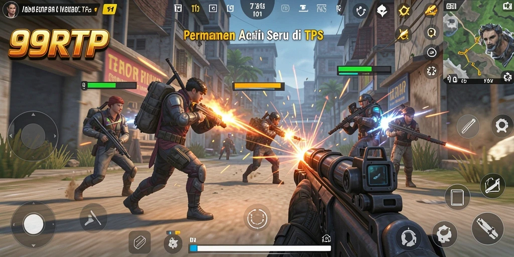 Screenshot menampilkan aksi seru gameplay TPS di 99RTP.