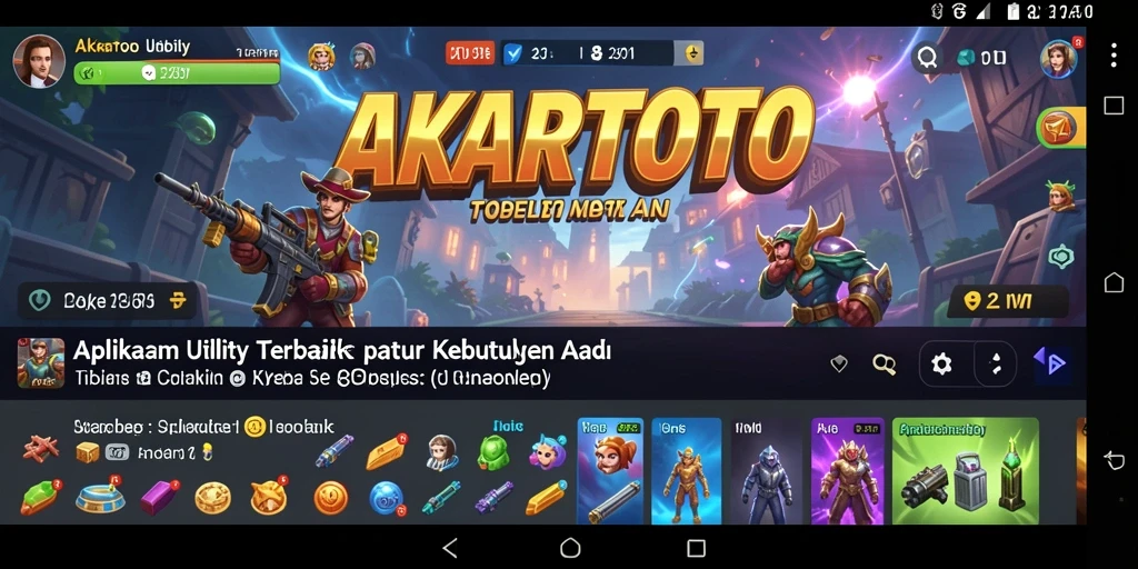 Screenshot utama AKARTOTO menunjukkan antarmuka aplikasi yang bersih dan fungsional.