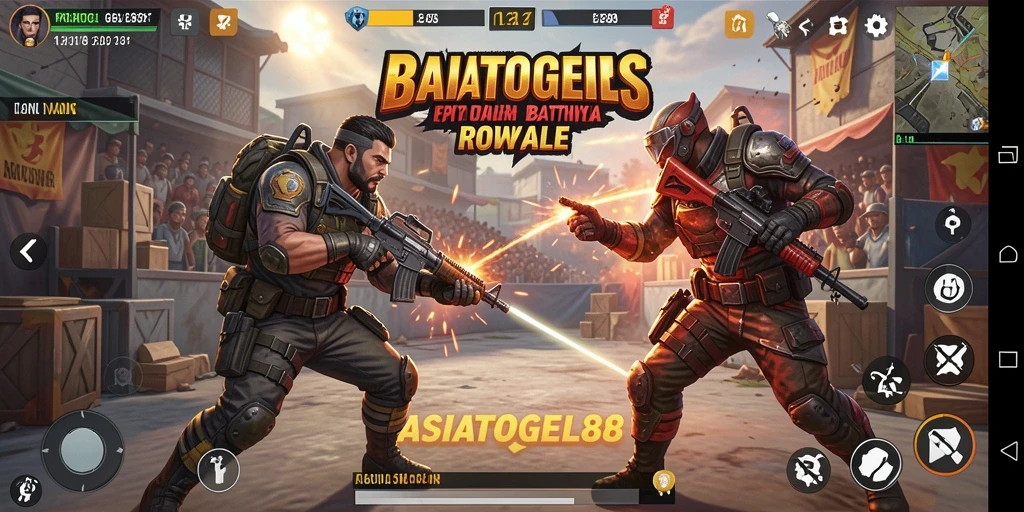 Tampilan aksi seru dalam permainan Battle Royale ASIATOGEL88