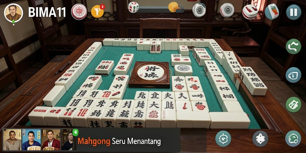 Tampilan gameplay BIMA11 yang menarik dan menantang untuk pemain Mahjong.