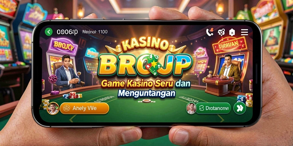 Tampilan permainan Kasino yang menarik dan interaktif di BROJP.