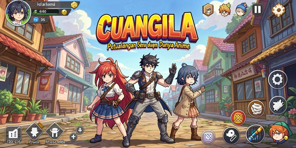 Tampilan gameplay seru dalam CUANGILA dengan karakter Anime.
