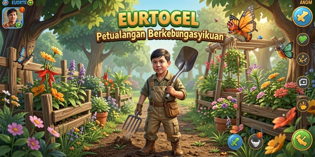 Tampilan menarik dari kebun yang subur di EUROTOGEL.