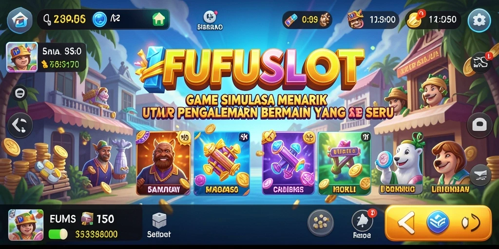 Tangkapan layar gameplay FUFUSLOT menampilkan karakter dan lingkungan simulasi.