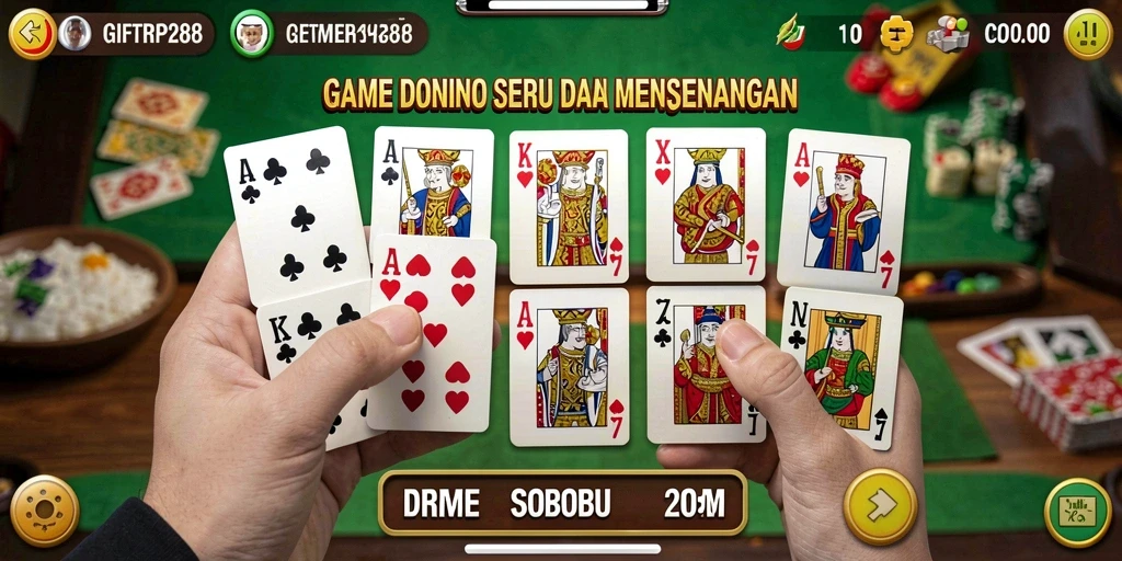 Tampilan menarik dan seru dari gameplay Domino di GIFTRP288.