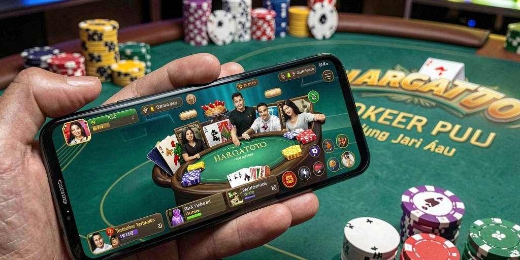 Tampilan menarik HARGATOTO yang menampilkan suasana permainan Poker.