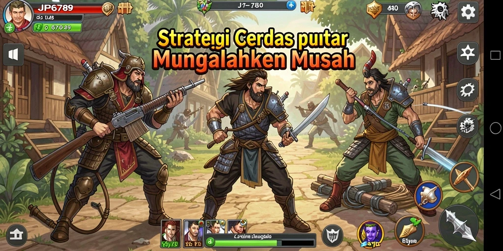 Tangkapan layar gameplay JP6789 yang menampilkan pertempuran strategi yang menarik.