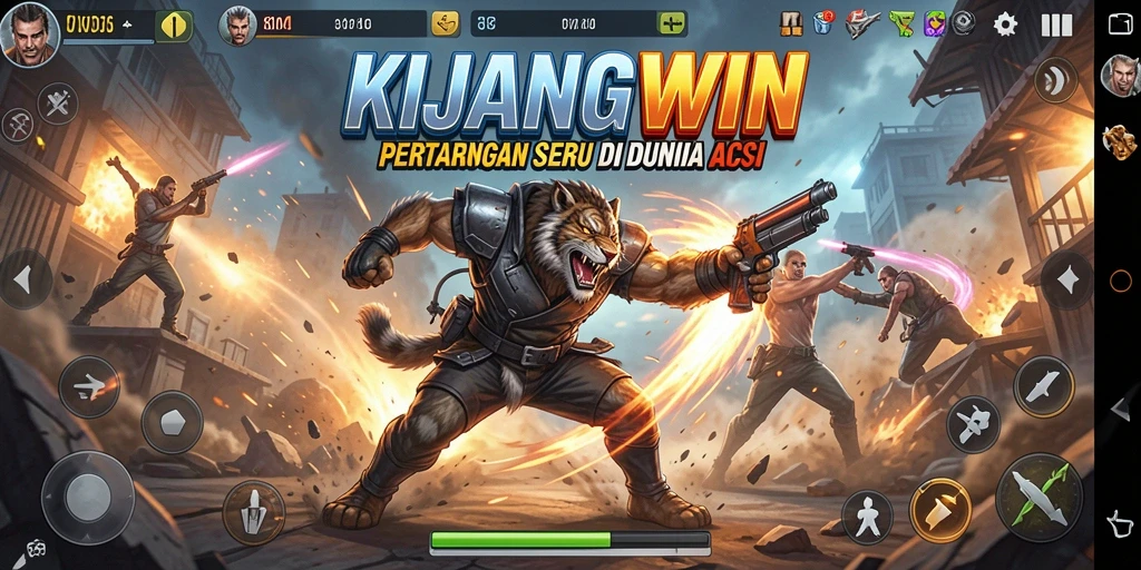Tampilan gameplay KIJANGWIN yang mendebarkan dan penuh aksi.