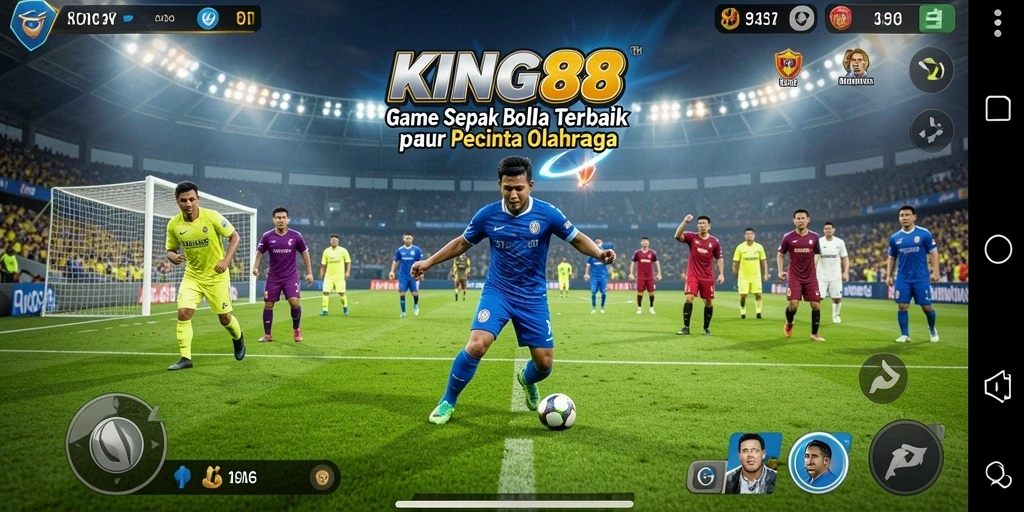 Tampilan gameplay KING88 yang seru dan menegangkan saat bermain sepak bola.