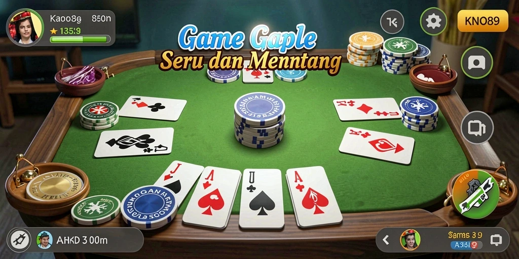 Tampilan gameplay KNO89 yang seru saat bermain Gaple.