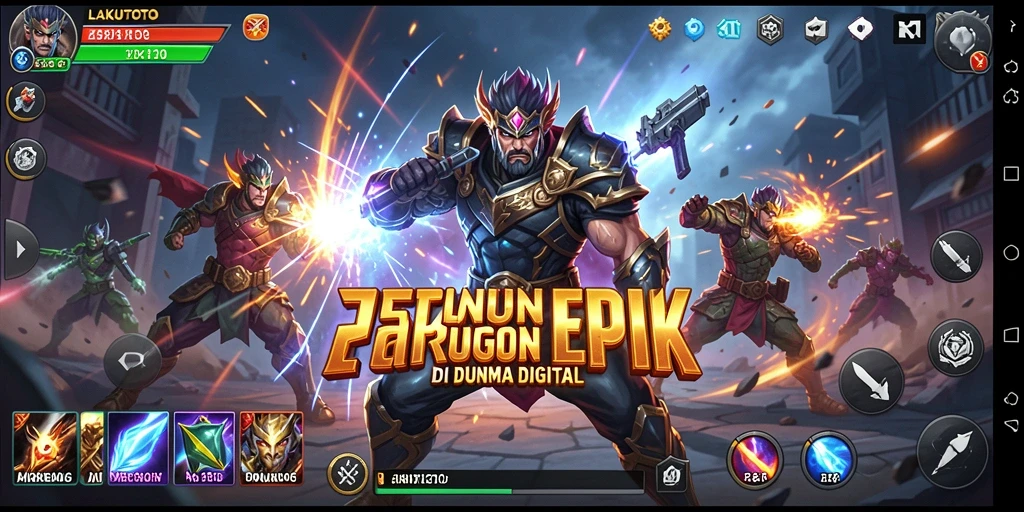 Gameplay mendebarkan LAKUTOTO dengan pertarungan karakter yang seru.