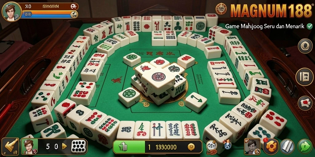 Tampilan gameplay seru di MAGNUM188 dengan tantangan Mahjong.