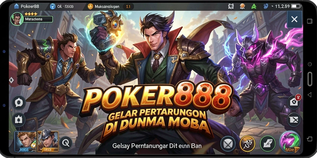 Tampilan gameplay seru dari POKER88 dalam pertempuran MOBA.