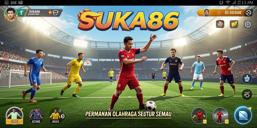 Tampilan gameplay seru dalam SUKA86 dengan banyak pilihan olahraga.