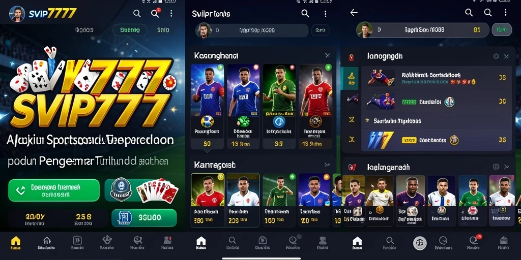 Screenshot tampilan aplikasi SVIP777 yang menunjukkan pilihan taruhan.