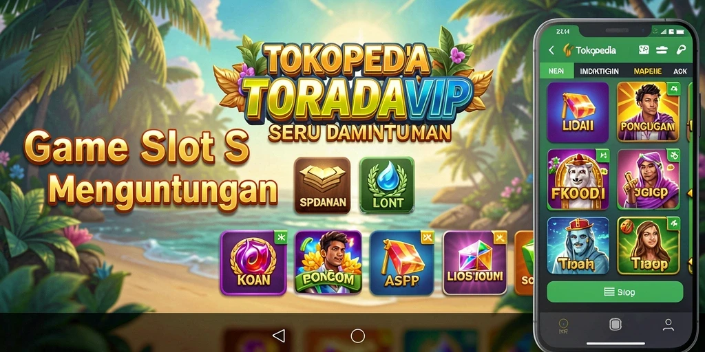Tangkapan layar utama TOKOPEDIAVIP menampilkan pengalaman permainan slot yang mendebarkan.