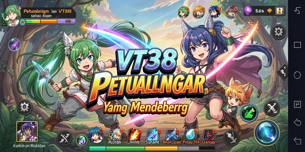 Screenshot gameplay VT38 yang menunjukkan karakter dalam pertempuran.