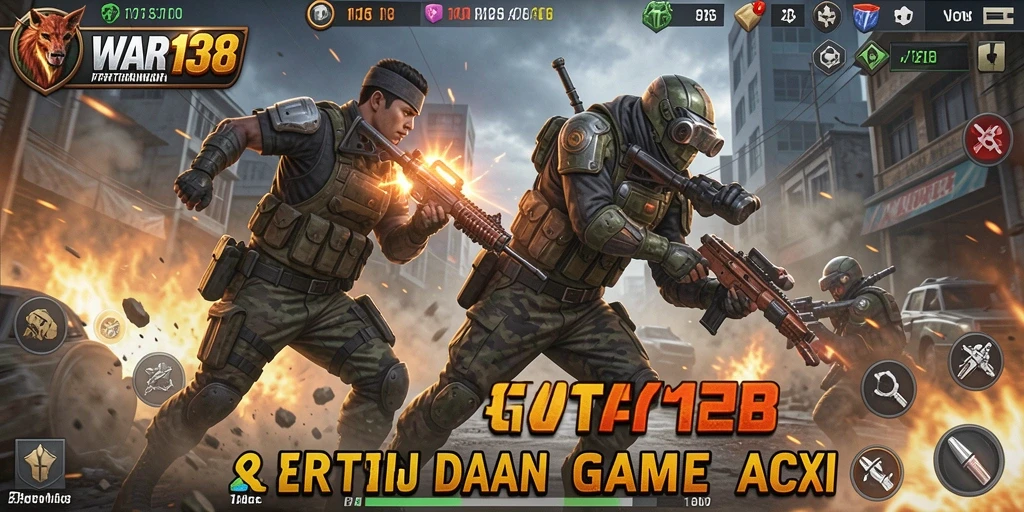Tampilan utama gameplay WAR138 dengan aksi pertarungan yang intens.
